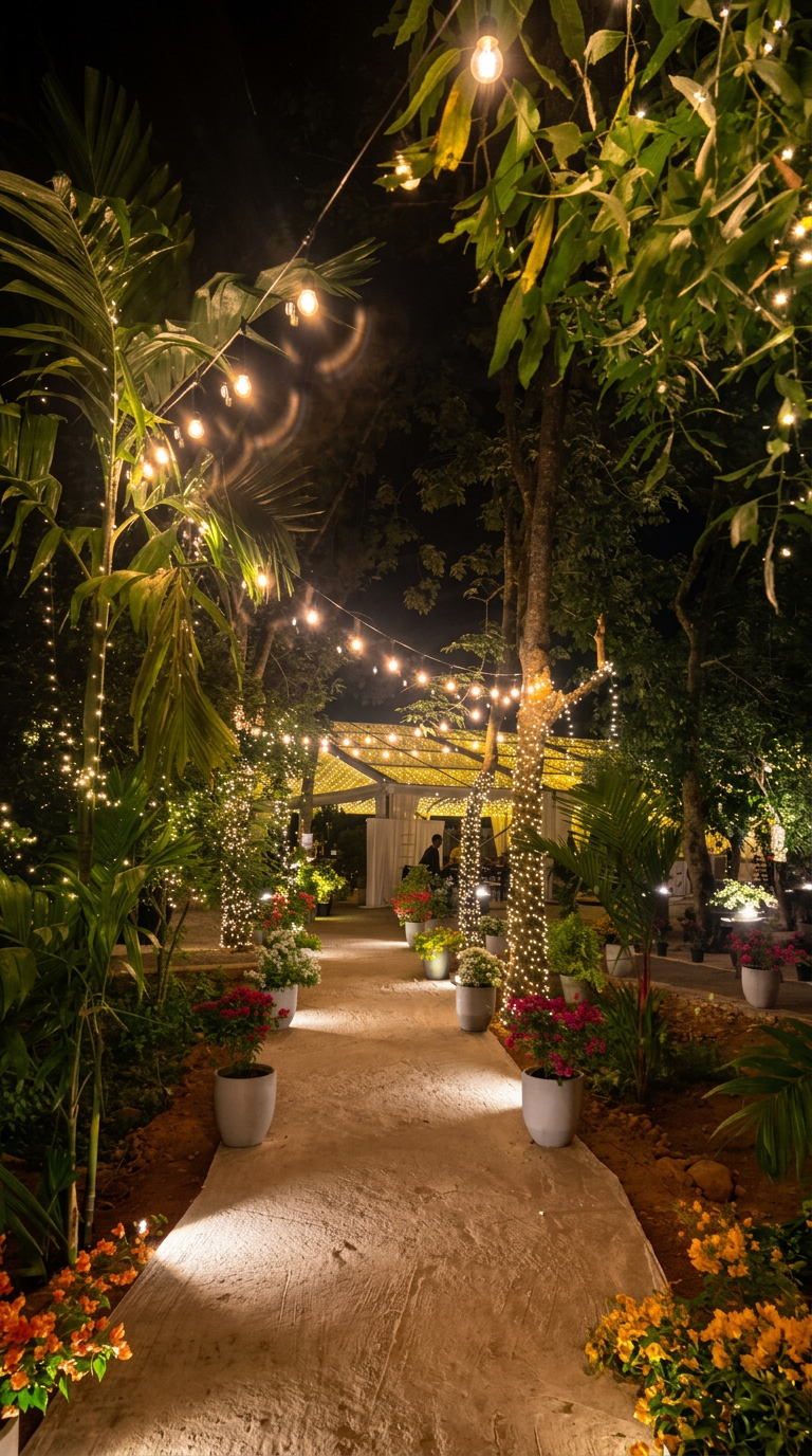 Designed walking paths through the rubber grove